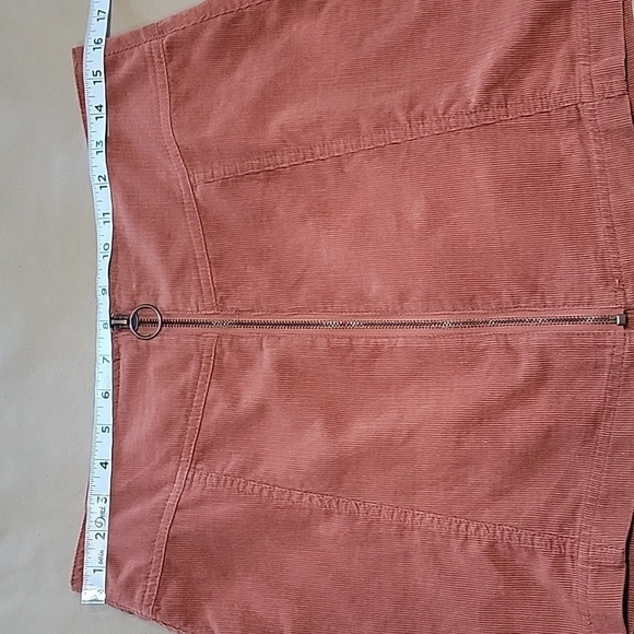 Forever 21 Size 30 Burnt Orange Corduroy Front Zipper Closure A Line Mini Skirt - Picture 4 of 9